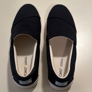 TOMS Classic Black Canvas Slip-Ons